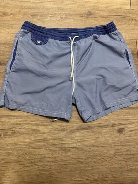 Franck Namani Made in Italy 🇮🇹 Light Blue and Navy Check Swim Trunks